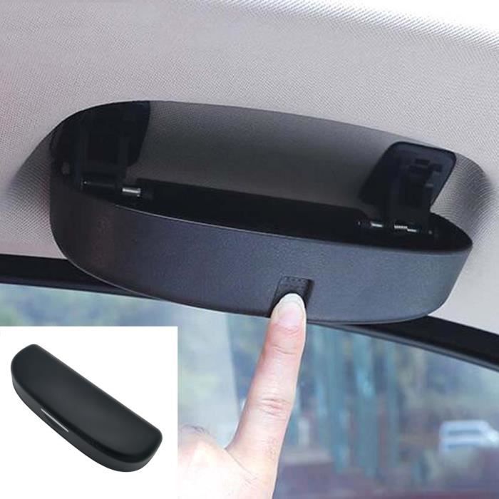 Porte-lunettes De Soleil Pour Voiture – Étui Plastique ABS, Clip Pare-soleil, Ouverture Une Touche, Noir
