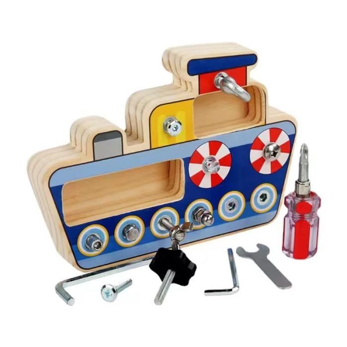 Tableau D'activités Montessori En Bois Avec Lumières LED - Jouet éducatif 1-4 Ans, Motricité Fine