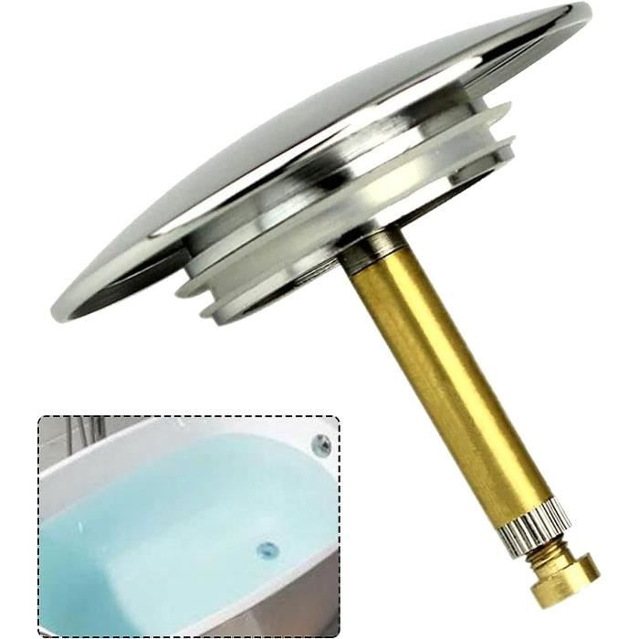 Bouchon De Baignoire Chromé Avec Chaîne 45mm - Laiton Et Chrome, Résistant