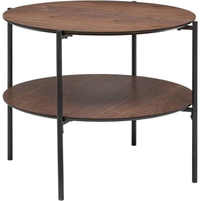 Table Basse Ronde 2 Niveaux Kemi Noyer Naturel Fonce[u5352] - Cdiscount ...