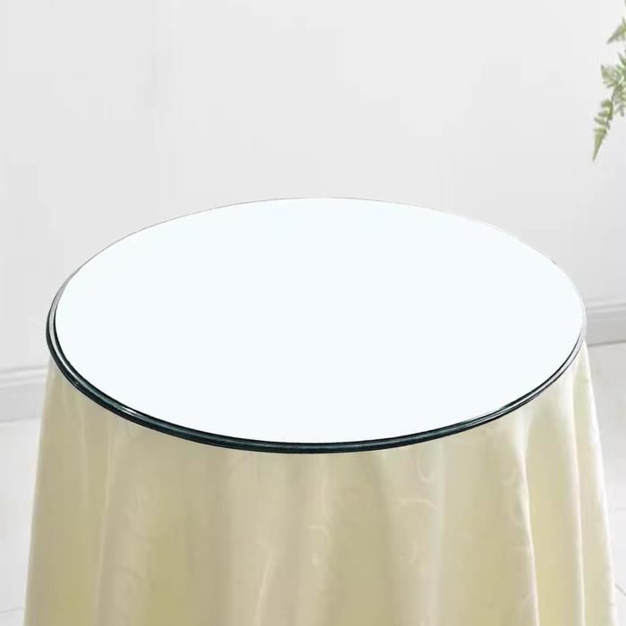 Table ronde plateau verre et pied fibre de verre laqué crème Torsada Table ronde plateau verre et pied fibre de verre laqué crème Torsada