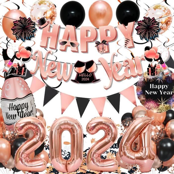 Nouvel An 2024 Decoration Fete, Deco Nouvelle Année, Happy New Year 2024  Ballon Kit, Accessoires De Bonne Année Bannière, Tr[J5968]