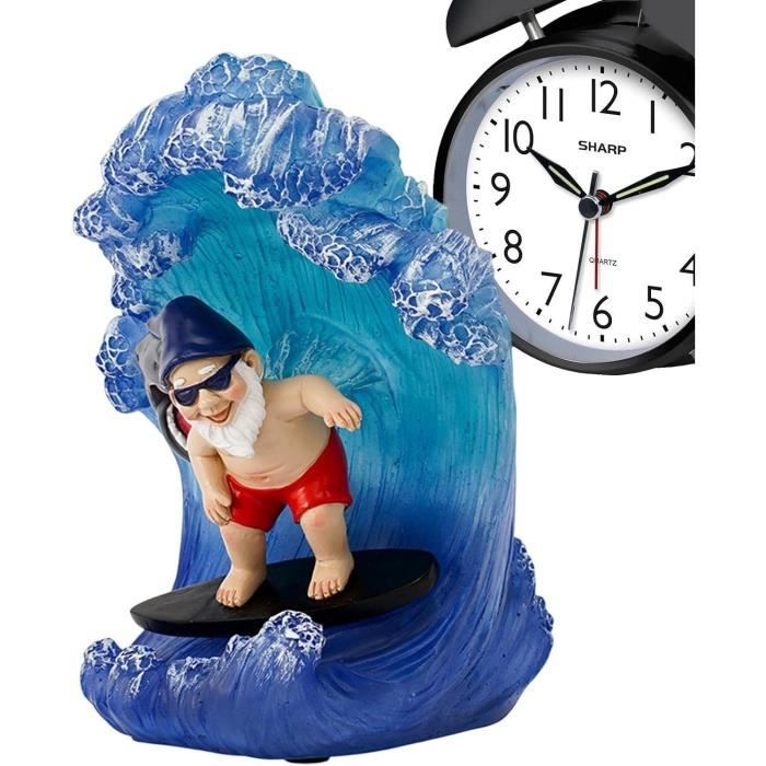 Statue Jardin Nain Nu Humoristique OrangeC 15cm - Polyrésine - Décoration Extérieur/Intérieur