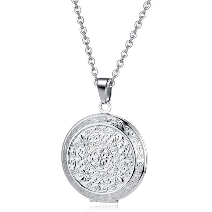Pendentif avec cadre magnétique en forme de cœur brisé 2 photos zircone cubique glacée bijoux