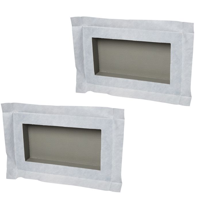 Lot de 2 niches à carreler - U-TILE - étanches - formats intérieurs 40 x 20 cm - 6 cm de profondeur