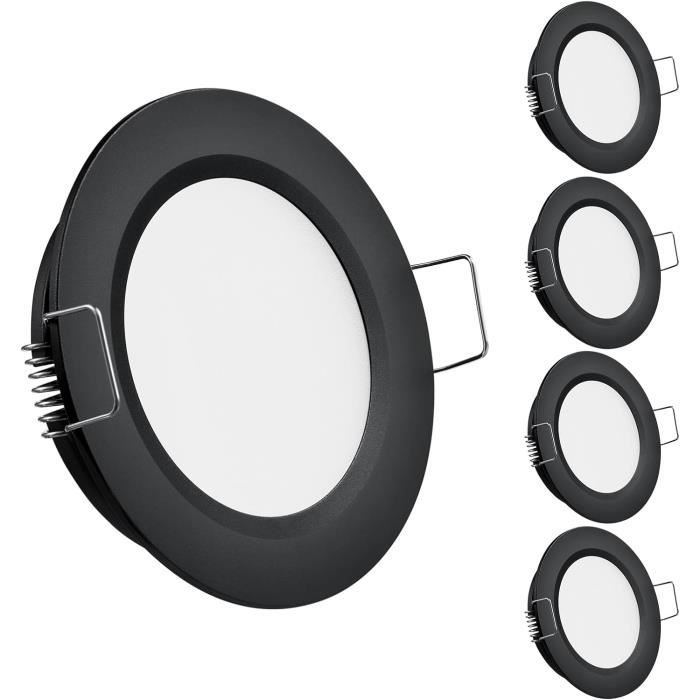 Lot De 6 Spots Encastrables LED 12V Extra-plats Pour Camping-car, Bateau Ou Placard - 3W, 3000K, IP44, Dimmable - 12