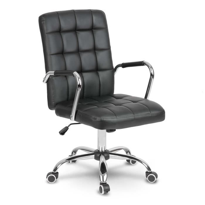 Chaise de bureau en éco-cuir - Sofotel - Benton - Noir - Dossier ergonomique - Réglage en hauteur par vérin à gaz