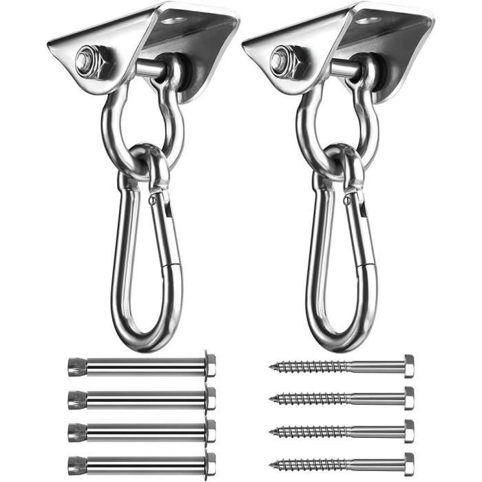 HOMPER Crochet Plafond Suspension 450Kg Acier Inox 304 - Pour Hamac Chaise Suspendue Sac Frappe