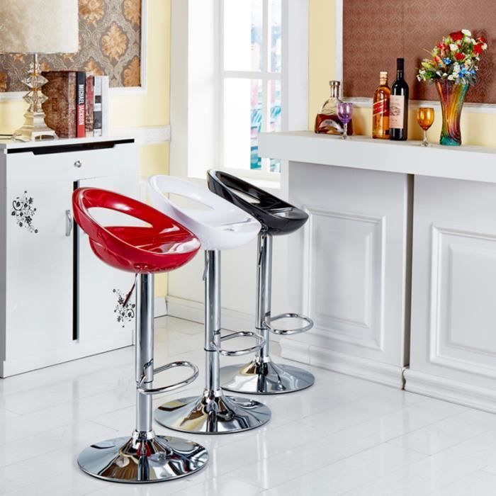 Tabouret de bar noir - BonAchat - Réglable en hauteur - Simili