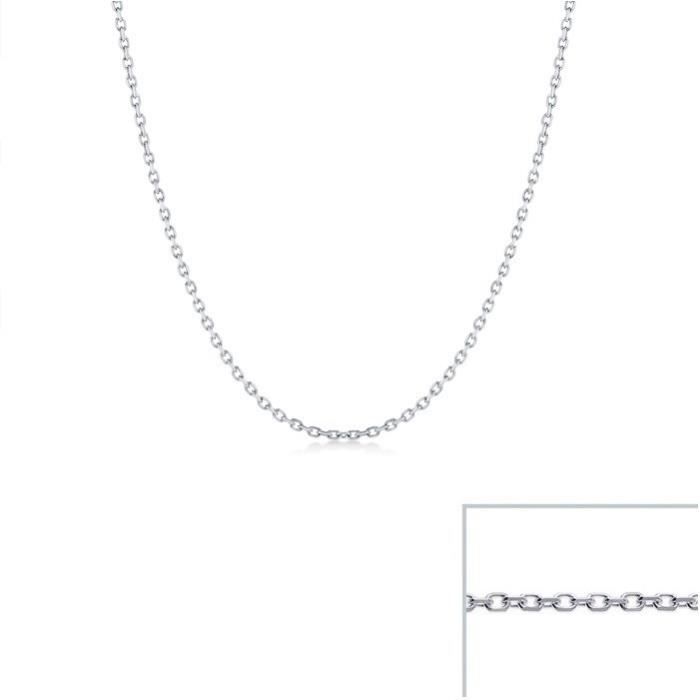 Chaîne De Cou En Argent Massif 925 - Maille Forçat 2,25mm, Longueur 55cm, Bijoux Mixte, Neuve
