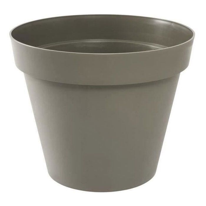 Pot de fleur Rond - Ø 60 cm - EDA - Toscane - 76 L - Intérieur/Extérieur - Ø 60 x H 47 cm - Taupe