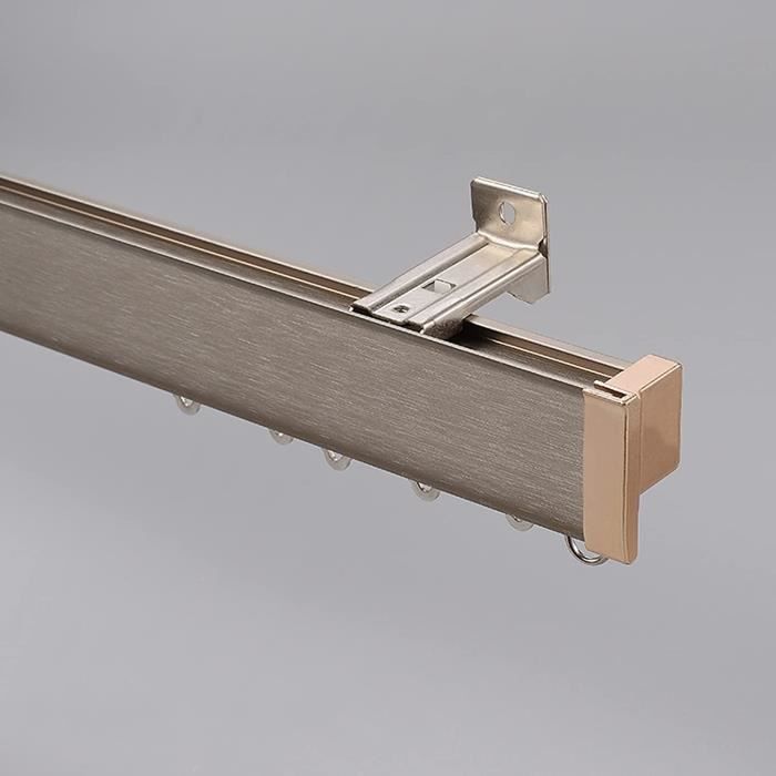 Rail De Rideau Adhésif Ultra Fin En Aluminium 3.5m - Pour Surfaces Lisses (verre, Carrelage) - Sans Perçage, Couleur Champagne