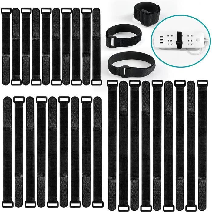 5Pcs Crochet Et Boucle 1 Pouces X 8 Pouces Sangles Fixation Réutilisable Câble Serrage Attache Bleu Clair