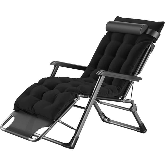 3736NEU- Chaise Longue De Jardin Chaise Inclinable Avec Coussin Transat