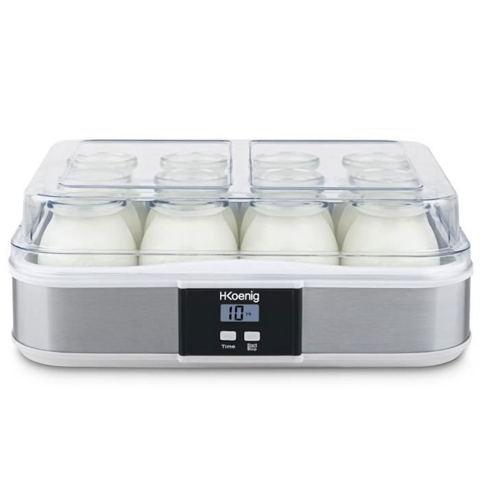 Yaourtière HKOENIG - ELY120 - Capacité 12 pots de 160ml