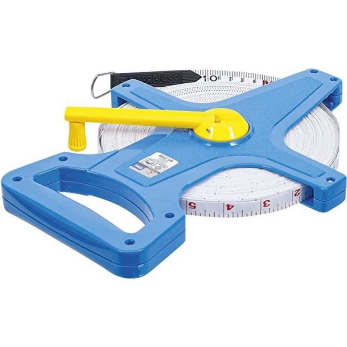 Mètre D'arpenteur Silverline 30 Mètres – Ruban PVC Résistant – Boîtier Plastique Antichoc – Graduations Métriques/impériales