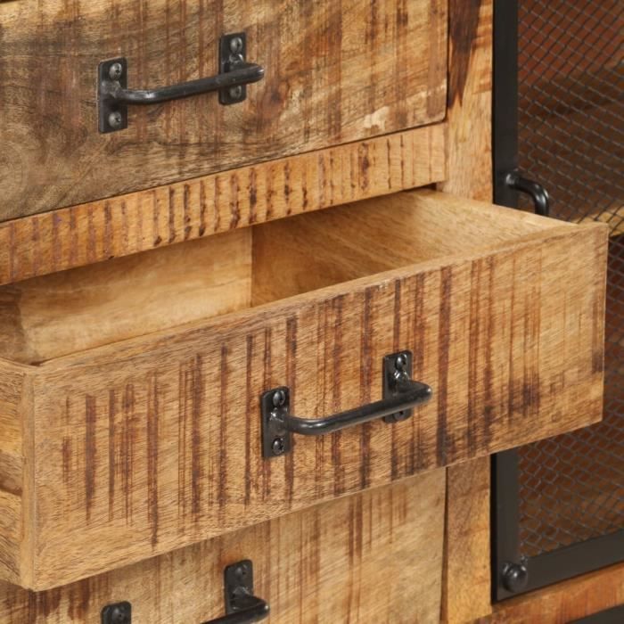 Parfait Buffet bas Contemporain - Buffet De Cuisine Bahut scandinave 100x31x60 cm Bois de manguier massif brut 659039