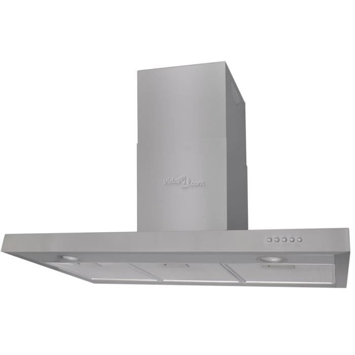 4101®Perfect Hotte plate Acier inoxydable 900 mm Hotte îlot Hotte