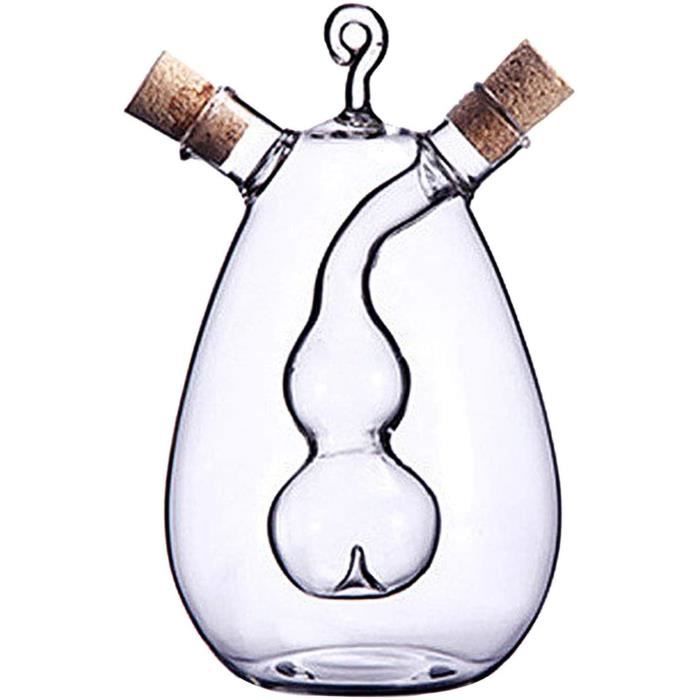 Excelsa Amalfi – Huilier En Verre 473 Ml Avec Bec Verseur Et Bouchon Inox, Motif Citron – Élégant Et Pratique Pour Cuisine Méditerranéenne