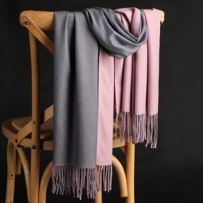 echarpe laine cachemire 40% violette foulard châle belle qualité