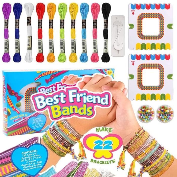 Kit De Fabrication De Bracelets HOVIBU - 30 Fils, Perles, Pendentifs - Créatif Pour Filles De 6 à 12 Ans