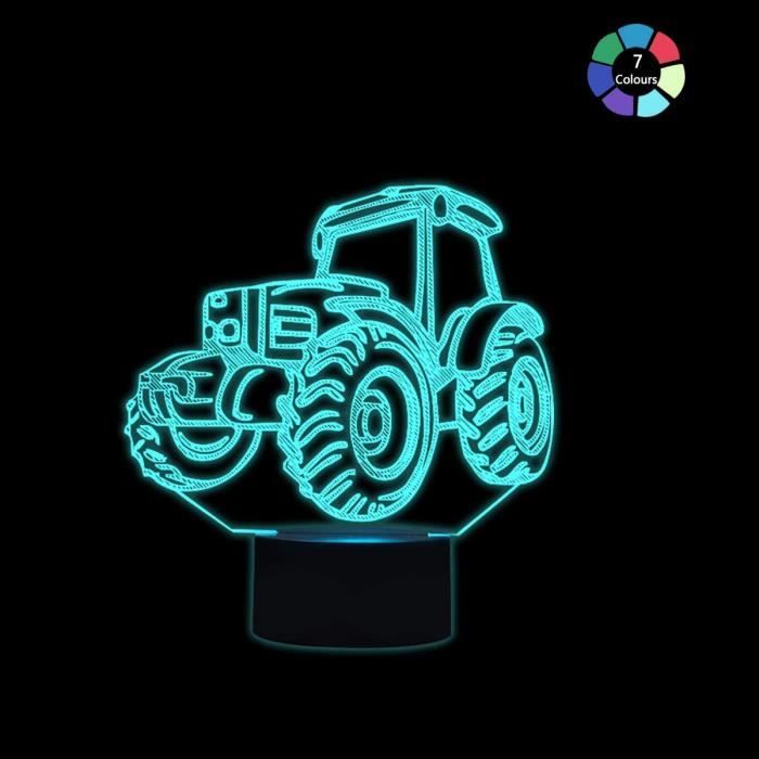 Tracteur créatif 3D éclairage LED Lampe USB lampe pour Enfants Bébé Cadeau  De Chevet Chambre 3D veilleuse - Cdiscount Maison