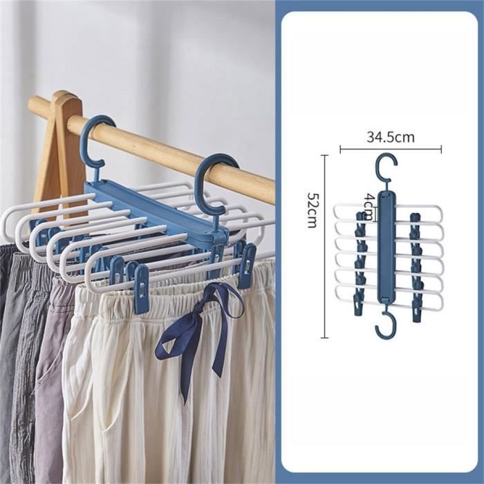 Kiroplast Lot De 50 Cintres Pantalon Jupe Avec Pinces - 36 Cm Blanc - Gain De Place Optimisé