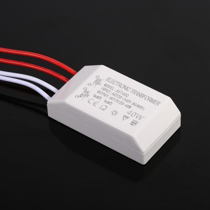 Transformateur électronique - DILWE - 220V à 12V - 20-60W - Ultra mince