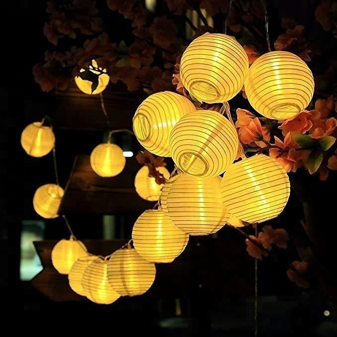 D/écoration de Soir/ée Mariage Vivibel 6M 30LEDs 8 Modes Boules Cristal Guirlande Lumineuse Solaire Jardin Anniversaire Magasin Guirlande solaire exterieure Maison Int/érieur ou Ext/érieure