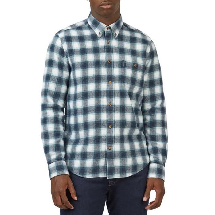 Chemise Ben Sherman Brushed Ombre Check - midnight/white - M Chemise Ben Sherman Brushed Ombre Check - midnight/white - M
