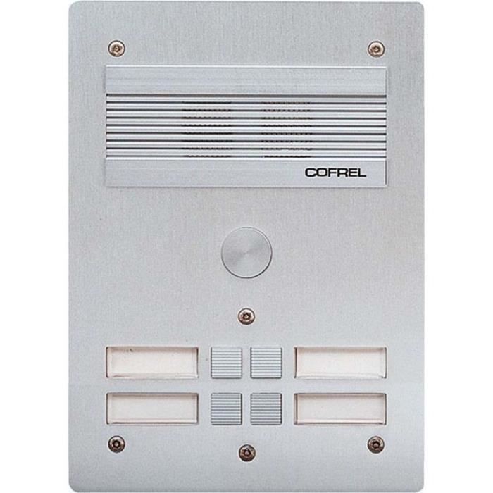 Platine de rue audio - BTICINO - 308304 - Série 300 - Façade aluminium 4 mm - 4 appels