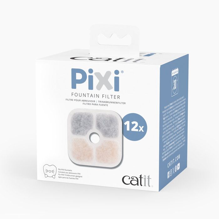 Filtres de rechange pour fontaine à eau pour chats - CATIT - Pixi - 12 pièces - Filtration triple action