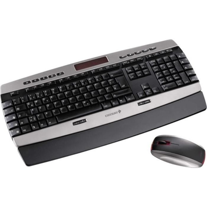 Clavier et souris sans fil – CHERRY – Cymotion Master Solar – Solaire – Gris – Économie dénergie