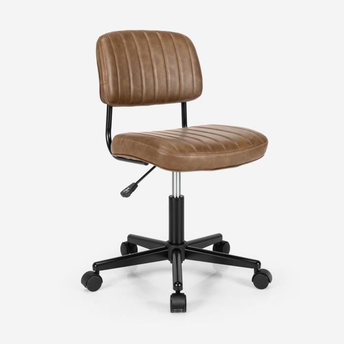 Chaise de bureau pivotante réglable en hauteur en tissu gris foncé