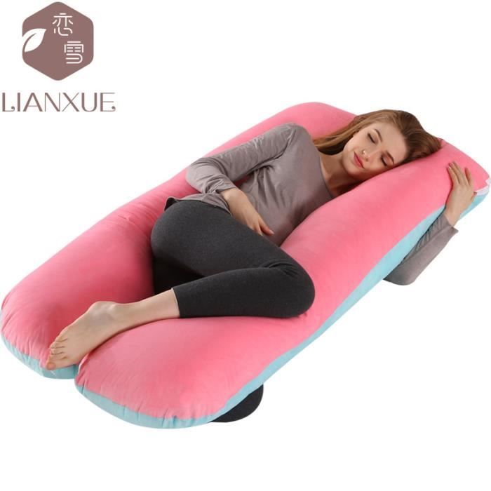 Coussin De Grossesse En Forme De U – Soutien Total Corps, Polyvalent, Lavable, Pour Sommeil Et Allaitement