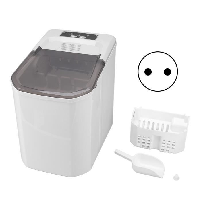 CLUHERTVY Machine à Glaçons, 12kg en 24h, 9 Glaçons en 6-8 Minutes, Livré avec une pelle à glace et une lumière LED, Portable Machine à Glacons, pour la Maison/Cuisine/Bar/Maison Camping Fête