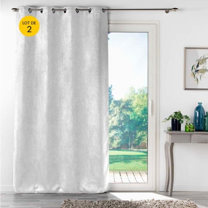 Lot de Rideaux occultant 135 x 240 cm Imprimé ton sur ton