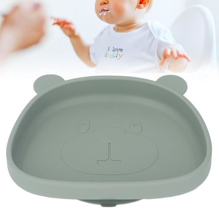 Assiette Ventouse Bébé Acier Inoxydable 316 - 3 Compartiments Avec Couvercle Transparent