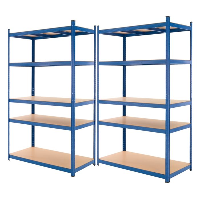ECD Germany Étagère de Rangement - 200x100x60 cm - Capacité max. 875 kg - 5 Plateaux MDF - Rayonnage Métallique Bleu ECD Germany Étagère de Rangement - 200x100x60 cm - Capacité max. 875 kg - 5 Plateaux MDF - Rayonnage Métallique Bleu