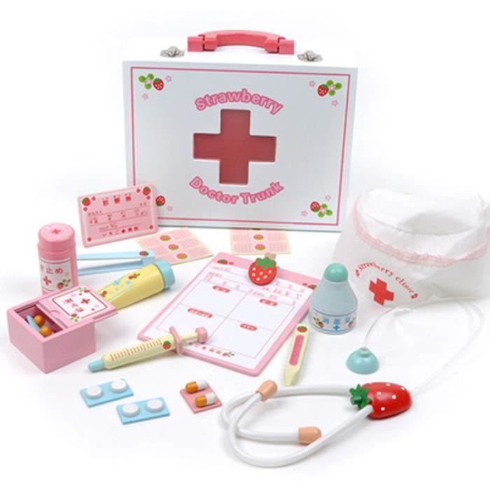 Valise de docteur /& dinfirmi/ère en bois avec tous les accessoires