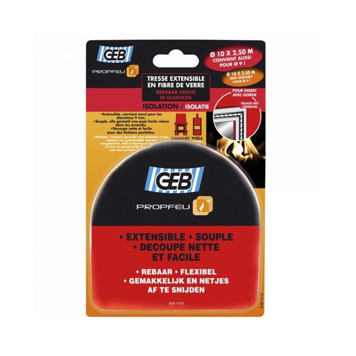 Tresse fibre verre - Propfeu - extensible - D: 10 mm - 2.5 m