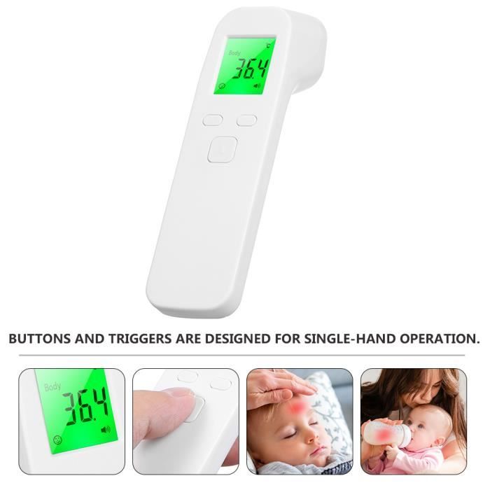 Thermomètre sans contact bébé et adulte - Thermomètre infrarouge écran LCD