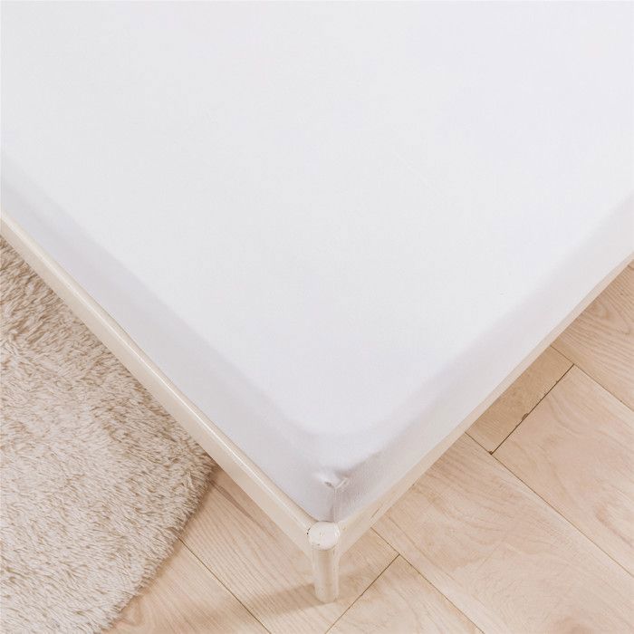 Drap Housse - INSFITY - Couleur Unie - 120 x 200 cm - Bonnet 30 cm - Blanc