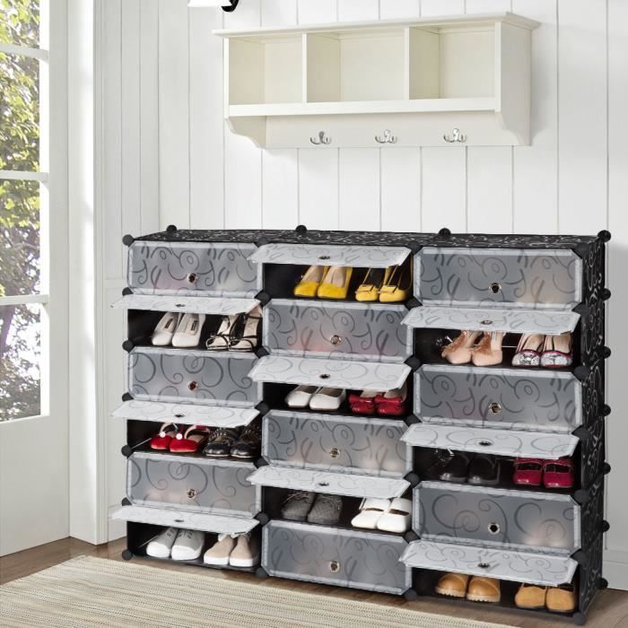 Langria Meuble A Chaussures Plastique Diy Etagere De Rangement