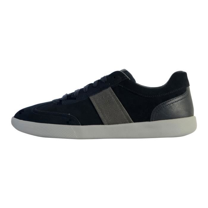 Basket Cuir Geox Rieti - Bleu/Gris