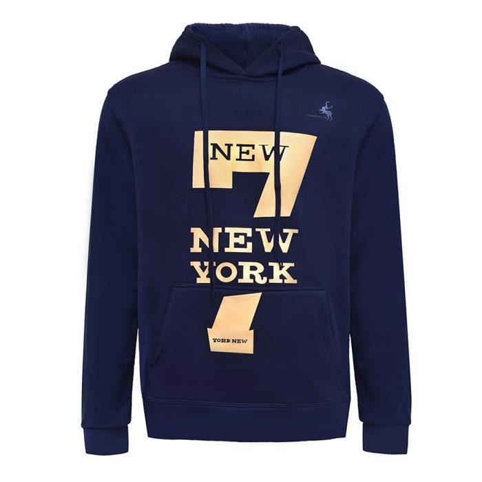 Mobigarlan Sweat Shirt Homme à Capuche Marque Luxe 7 Imprimé Sweat Hommes Poche Kangourou Vêtement Masculin Bleu Bleu Marine Achat Vente Sweatshirt Prolongation Soldes Cdiscount