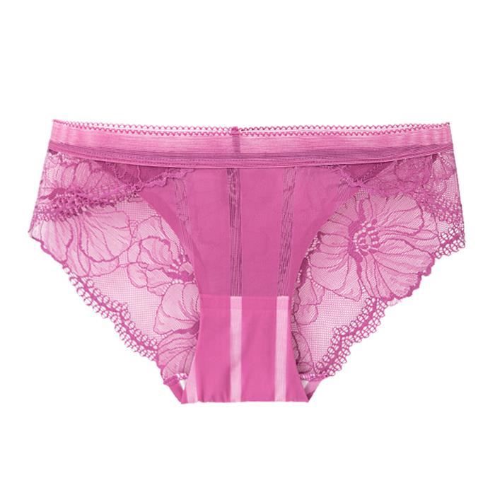 Shorty Pour Femme En Dentelle Transparente Sexy De Qualité Respirante Creuse En Coton Kaki Kaki