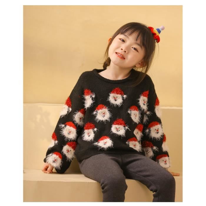Pull De Noël Fille Manches Longues - Rouge Avec Motifs 3D Sapin Et Flocons - Chaud, Confortable, Parfait Pour Les Fêtes