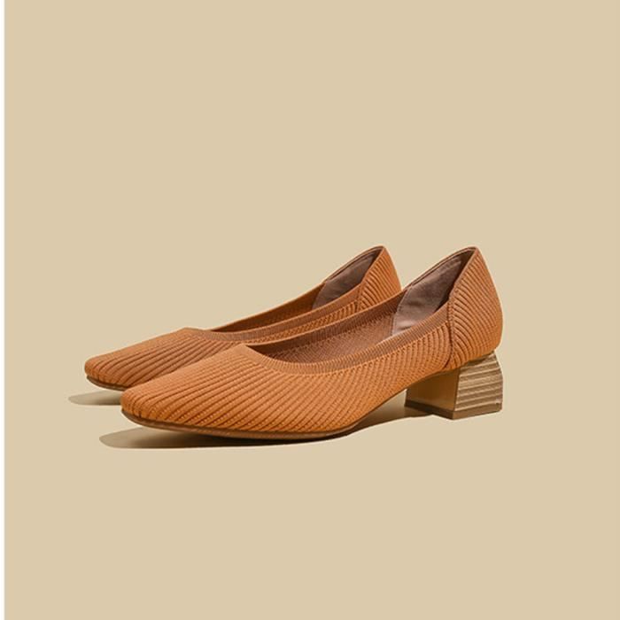 Escarpins Femme Talons Bas épais – Confortables Et Respirants – Pour Bureau, Soirée, Quotidien – Plusieurs Coloris Disponibles - 6