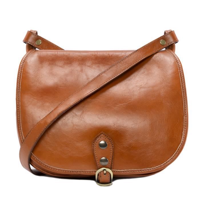 sac à main femme cuir souple - modèle verlaine cognac